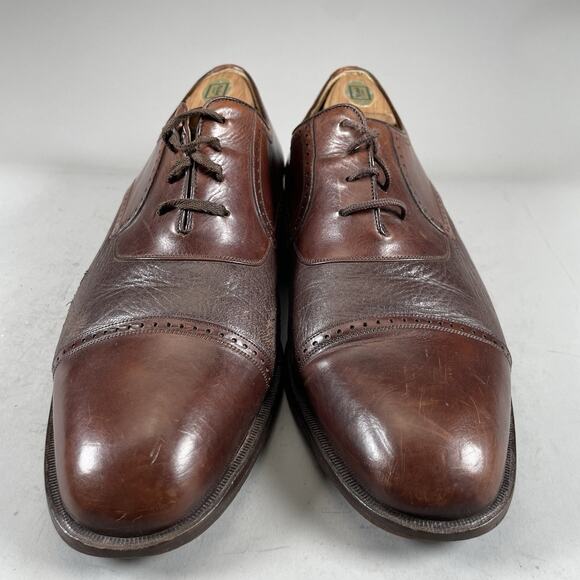 Mezlan Nicola Men's Size 10.5 M Brown Leather Cap Toe Lace-Up Oxford Dress Shoes - Picture 2 of 10